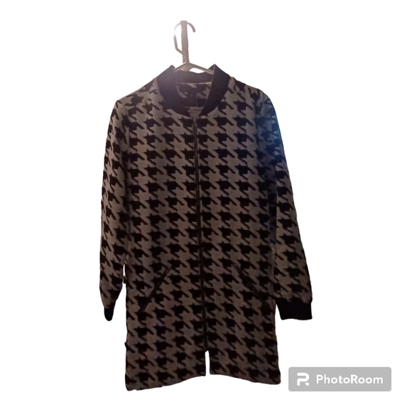 Grace Elements Houndstooth Longsleeve Dress w pockets Size Medium - Picture 3 of 8